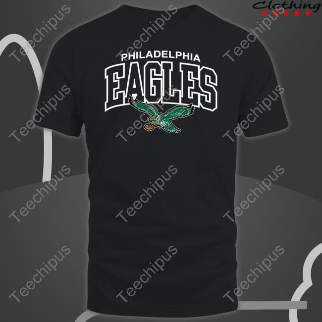 Philadelphia Eagles Mitchell & Ness White Logo Arch Hoodie