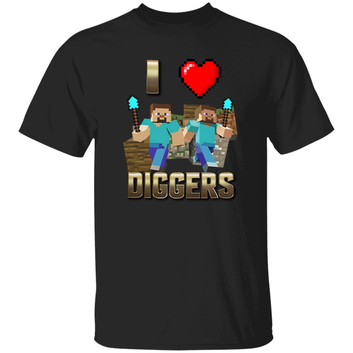 I Love Diggers Minecraft Tee - Teechipus