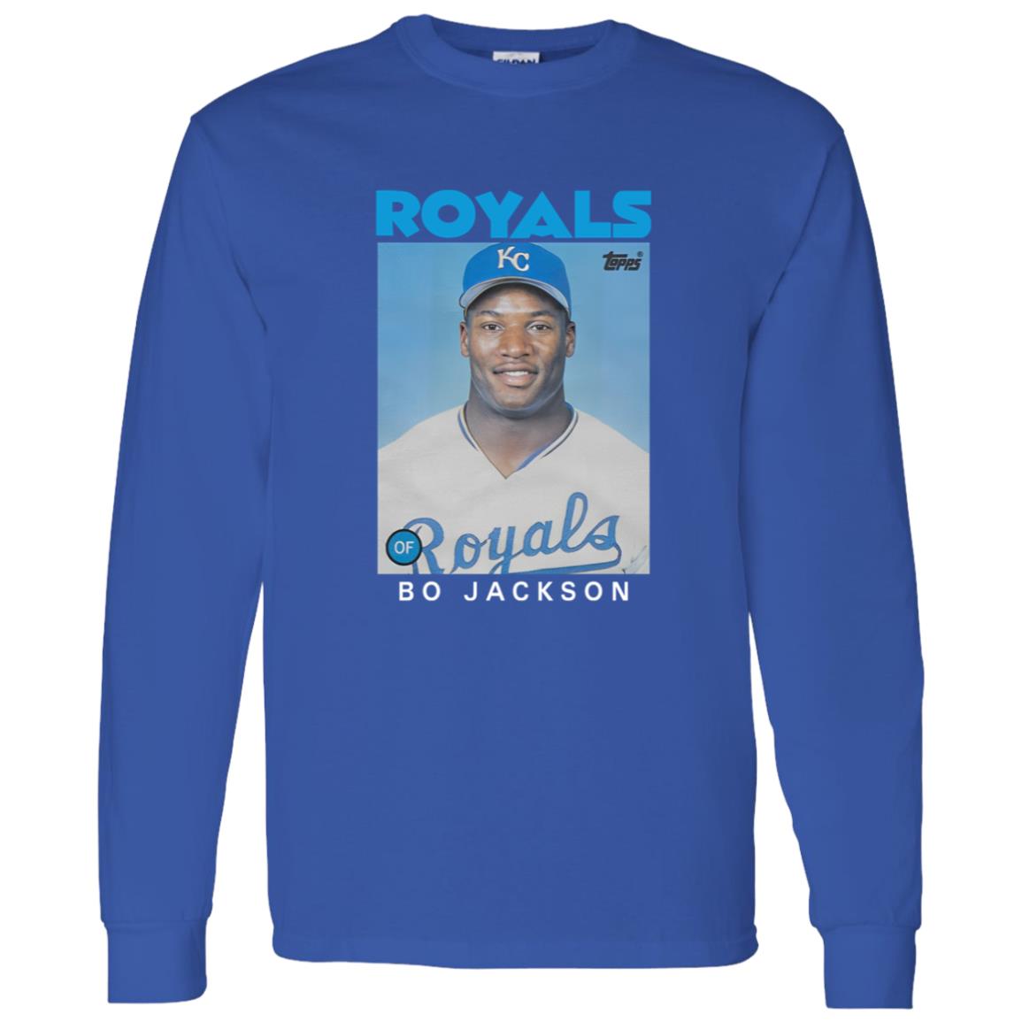 Royals Topps Bo Jackson Shirt Royals Topps Bo Jackson Shirt