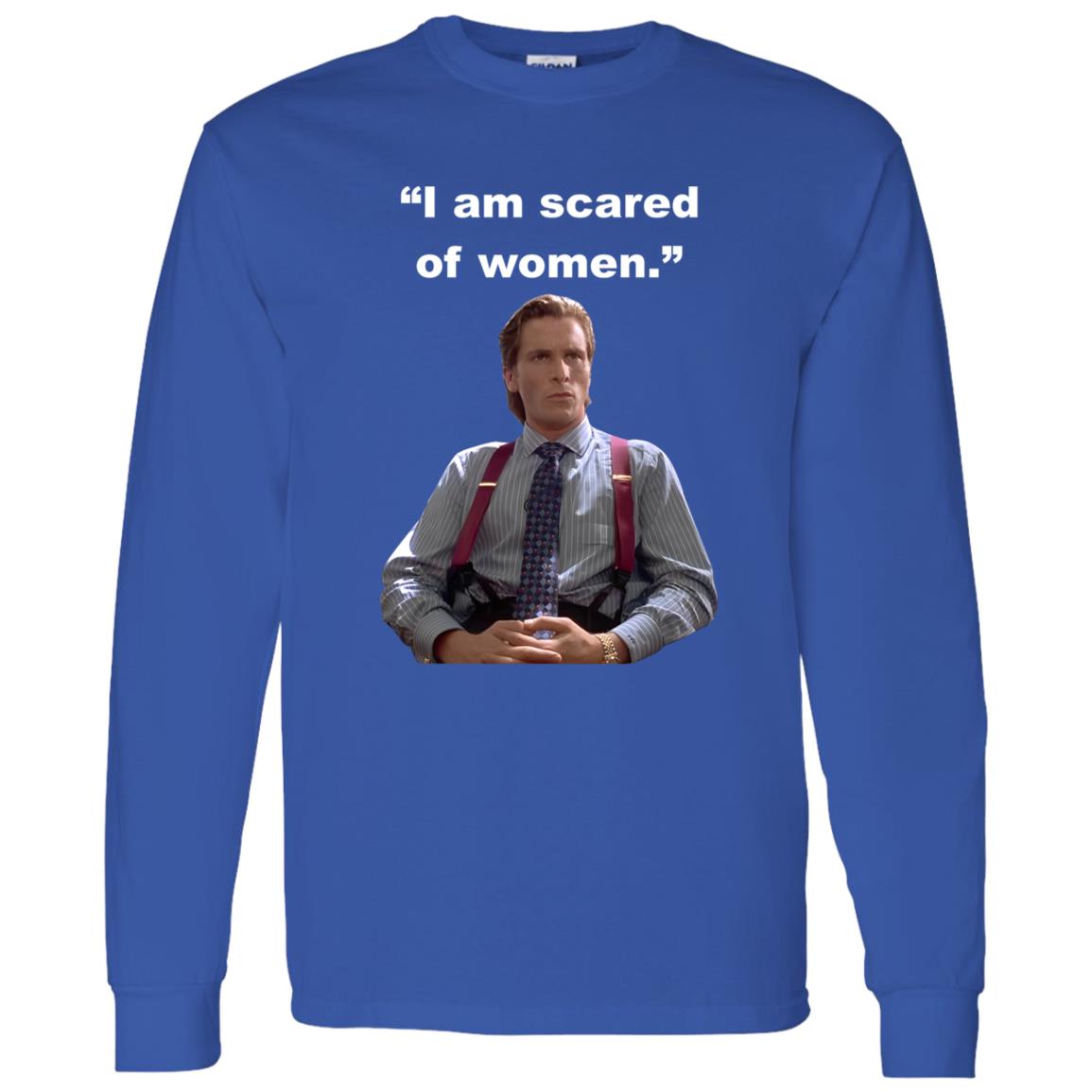 Schizo Store I Am Scared Of Women Hoodie Patrick Bateman Schizo Store I Am Scared Of Women Hoodie Patrick Bateman