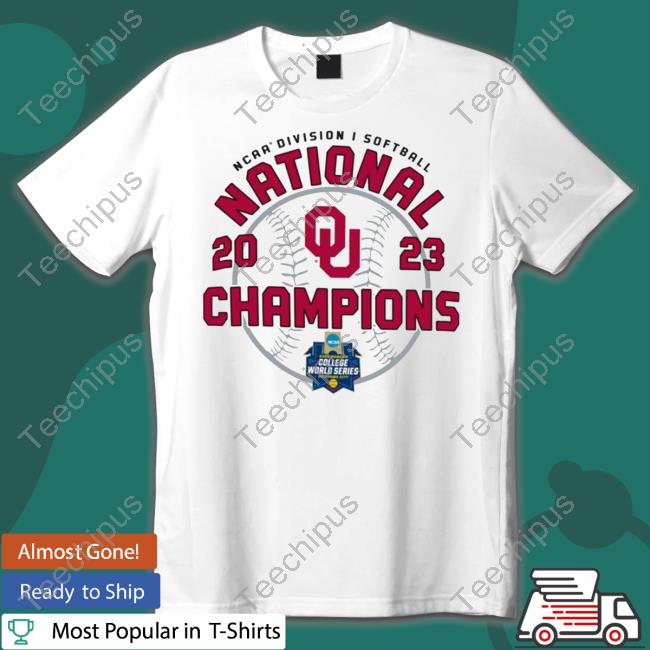 Champion Oklahoma Sooners 2023 NCAA Softball Women's College World Series Champions Locker Room T-Shirt, XXL, White