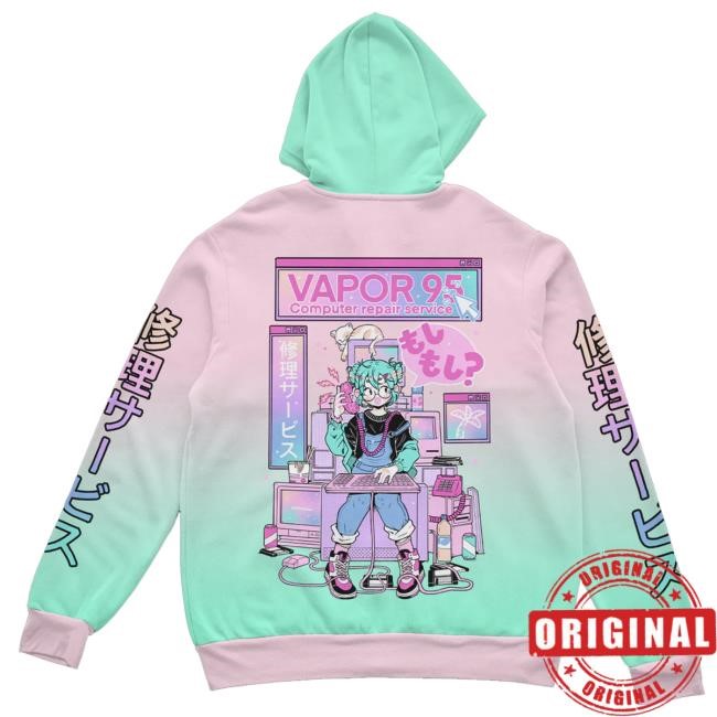 Vapor95 Merch Repair Service Zip Up Crewneck Sweatshirt Vapor95 Merch Repair Service Zip Up Crewneck Sweatshirt