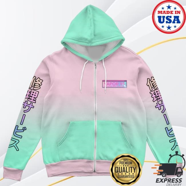 Vapor95 Merch Repair Service Zip Up Crewneck Sweatshirt Vapor95 Merch Repair Service Zip Up Crewneck Sweatshirt