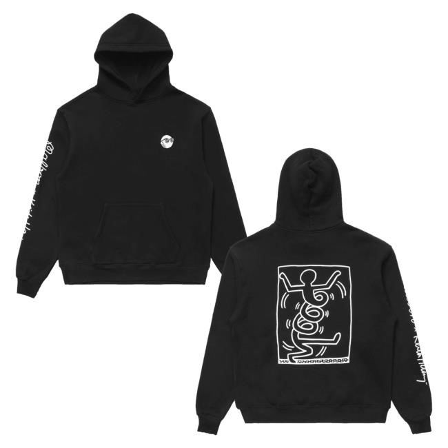 Malbon Golf Merch Malbon X Keith Haring Hoodie Sweatshirt Black