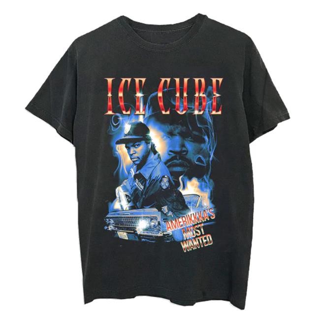 Official Ice Cube Merch Amw Smoky Collage Black Long Sleeve Shirt