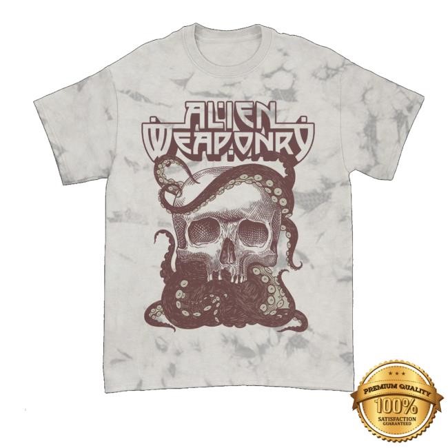 Alien Weaponry Merch Tenta Skull Silver Crystal Dye T-Shirt