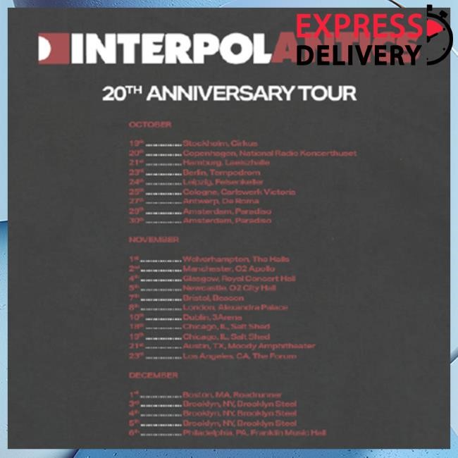 Interpol Nyc Merch Antics 20Th Anniversary Tour Hoodie Sweatshirt Interpol Nyc Merch Antics 20Th Anniversary Tour Hoodie Sweatshirt