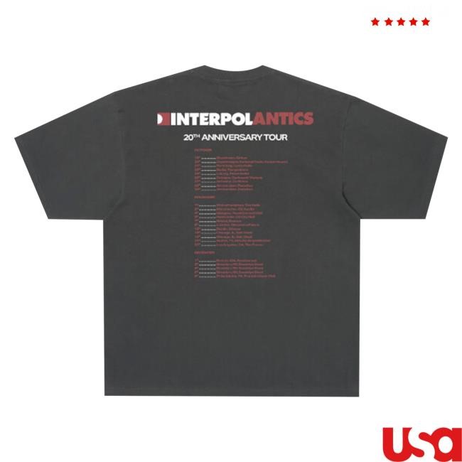 Interpol Nyc Merch Antics 20Th Anniversary Tour Hoodie Sweatshirt Interpol Nyc Merch Antics 20Th Anniversary Tour Hoodie Sweatshirt