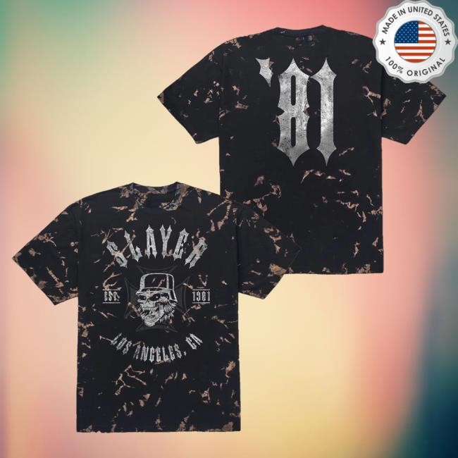 Slayer Merch Slayer '81 Black Marble Long Sleeve Shirt Slayer Merch Slayer '81 Black Marble Long Sleeve Shirt