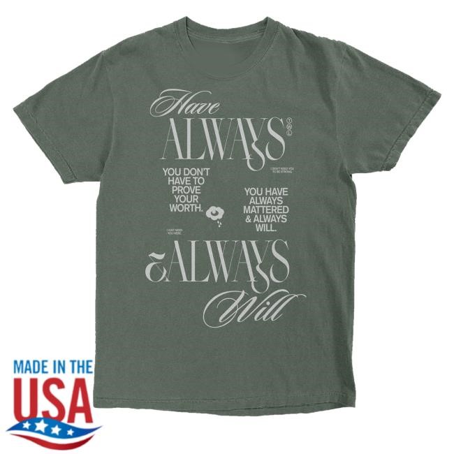 Official To Write Love On Her Arms Shop Merch Fundamental Worth Always Mattered Shirts