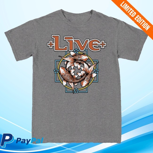 Livetheband Merch Grey Koi Fish Tour Hoodie