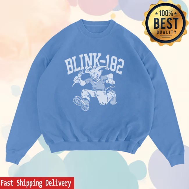 Official Blink 182 Store Merch Rabbit Blue Sweatshirt Official Blink 182 Store Merch Rabbit Blue Sweatshirt