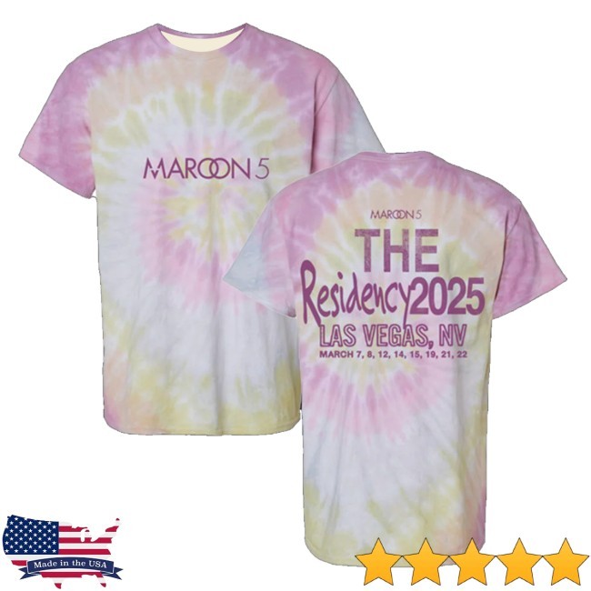 Maroon 5 Store Merch M5lv 2025 The Residency Tee - Desert Rose Hoodie Sweatshirt