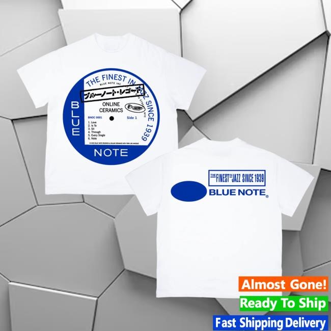 Blue Note Records Merch Store Blue Note X Online Ceramics White Tee Shirt