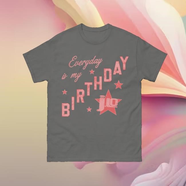Jennifer Lopez Merch Store Birthday Star Gray Tee Shirt