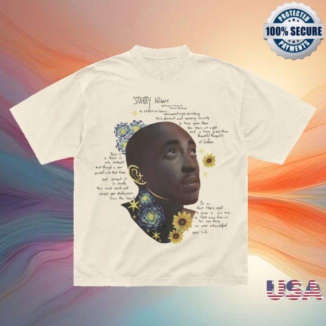 2Pac Store Merch Starry Night Cream Shirt