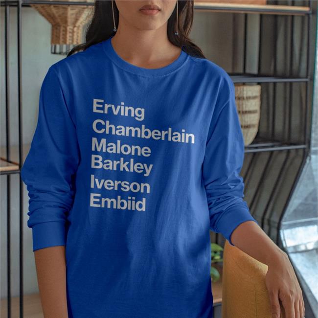 Erving Chamberlain Malone Barley Iverson Embiid Long Sleeve Tee Shirt Nathan Moult