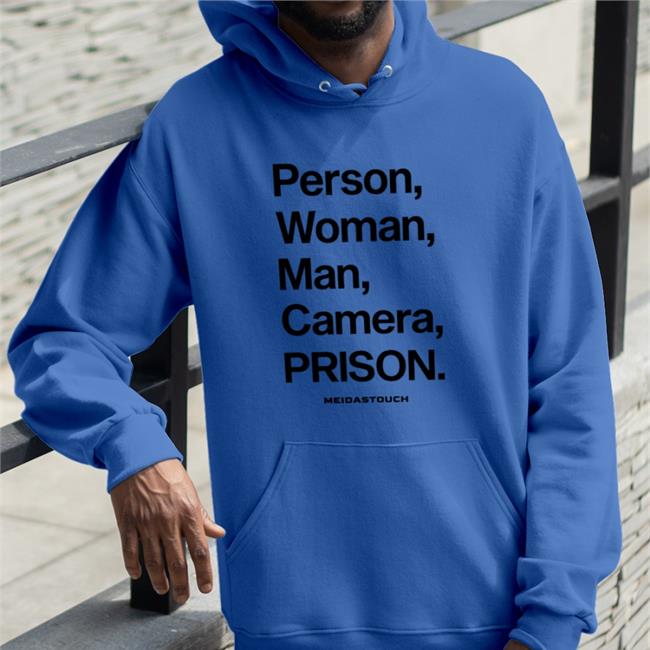 Person, Woman, Man, Camera, Prison Sweatshirt