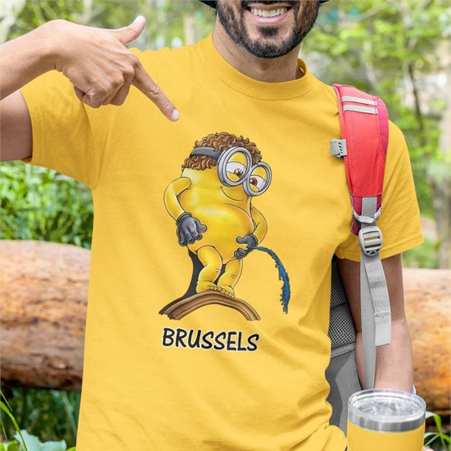 Shirts That Go Hard Minion Pee Brussels T Shirt Blue