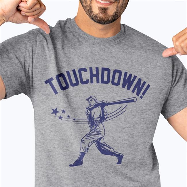 Donkeytees Store Touchdown Baseball Shirt Grey