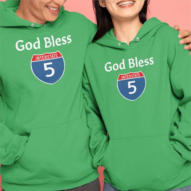 Lucca International Merch God Bless Interstate 5 Shirt God Bless I-5 Shirt