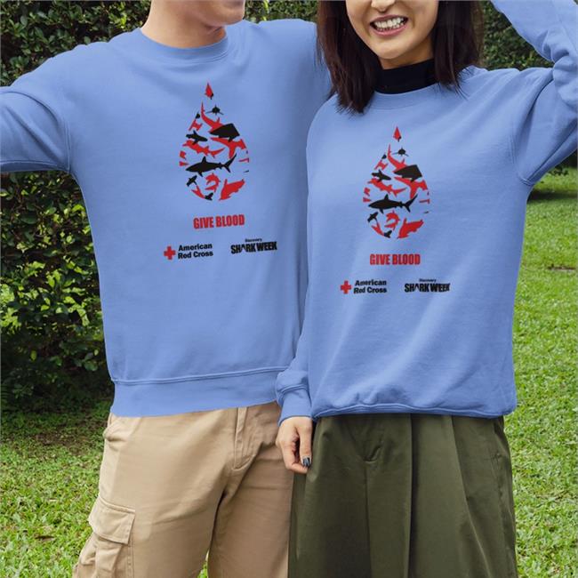 Give Blood American Red Cross Shark Week T Shirt Kathy Flaherty
