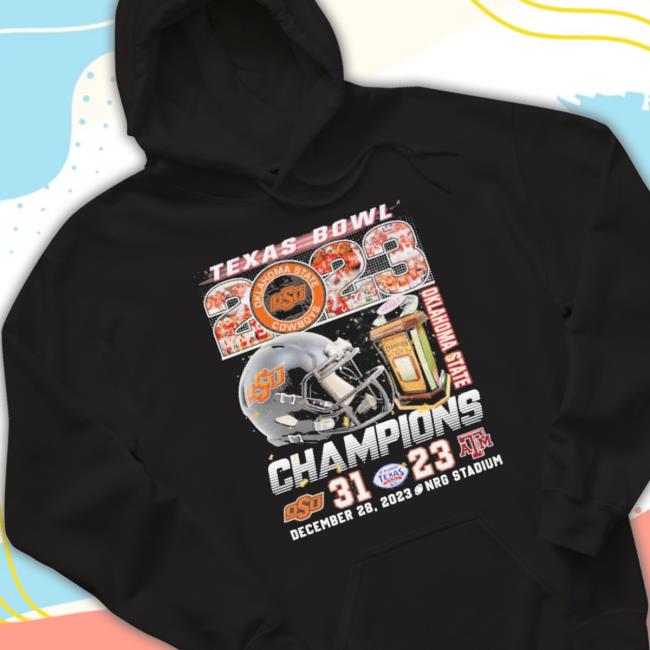Original Texas Bowl 2023 Oklahoma State Cowboys Champions 31-28 Texas Aampm Tee
