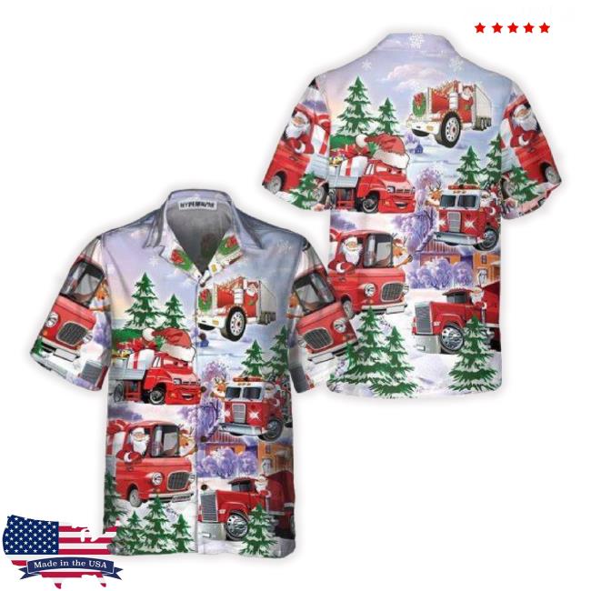 Christmas Hawaiian Shirt, Christmas Truck Hawaiian Shirt, Red Truck Christmas Shirt, Xmas Hawaiian t-shirt, hoodie, tank top, sweater and long sleeve t-shirt
