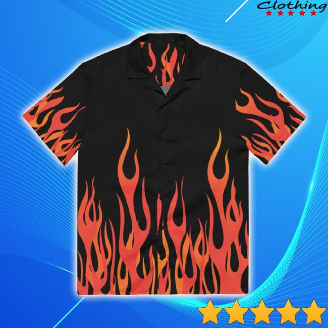 Trending Whiskeyriff Merch Store Retro Flames Button Down Hoodie Sweatshirt Whiskeyriff Shop