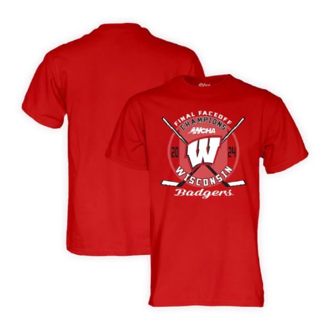 Trending Unisex Blue 84 Red Wisconsin Badgers 2024 Wcha Women's Hockey Conference Tournament Champions Sweaters