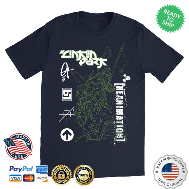 Official Linkin Park Merch Store Reanimation Robot Sketch Navy Tees LinkinPark Apparel Clothing Shop