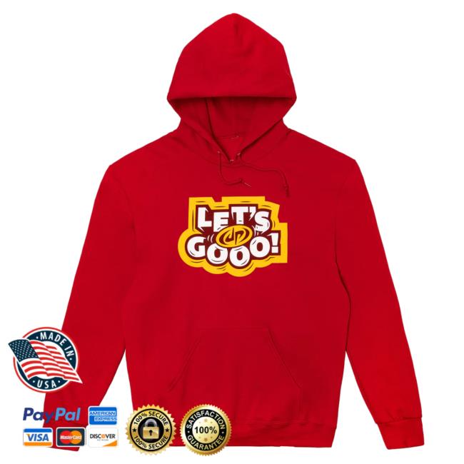 Official Dude Perfect Merch Store Let's Go Pull Over Hoodie Red DudePerfect Apparel Clothing Shop