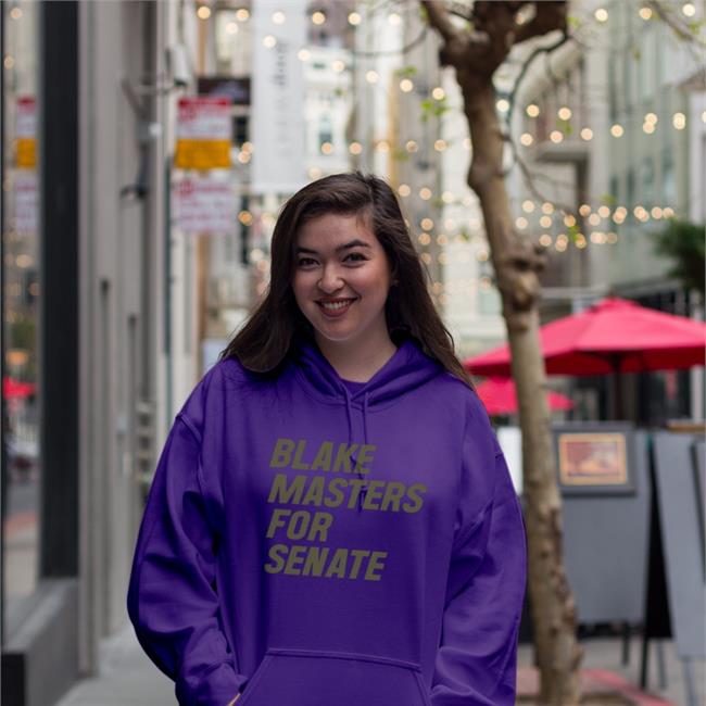 Casey Flores Wearing Blake Masters For Senate Sweatshirt