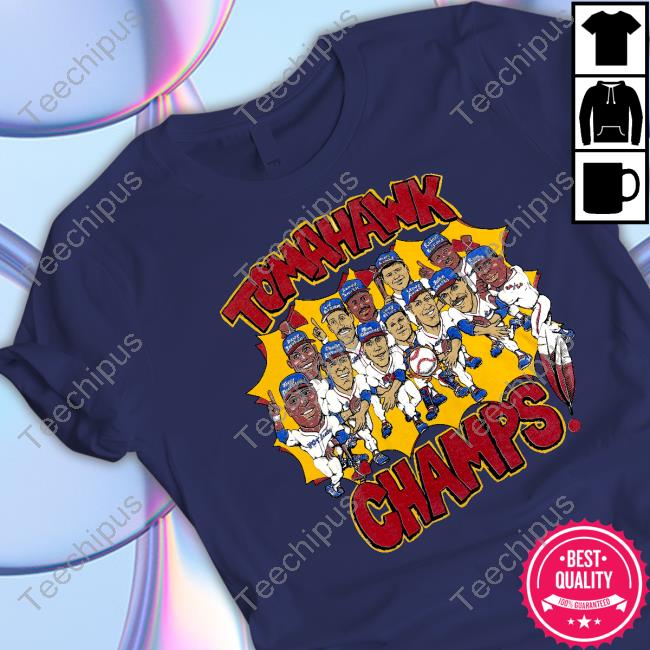 Tomahawk Champs T-Shirt Vintage 1991 Atlanta Braves Tomahawk Champs T Shirt