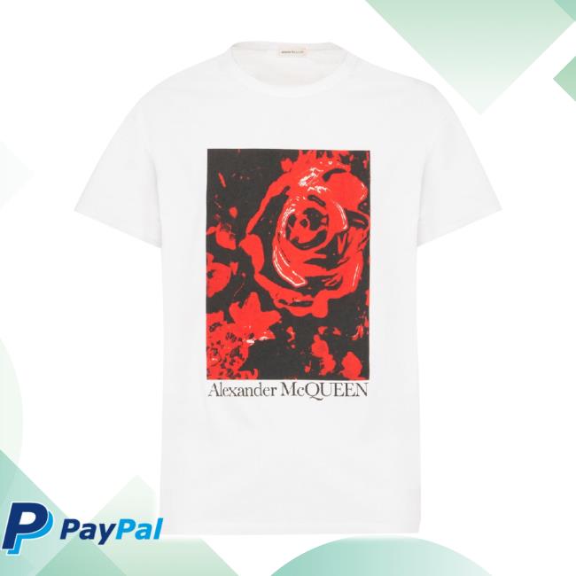 Official Alexander Mcqueen Wax Flower Sweater In White/Red