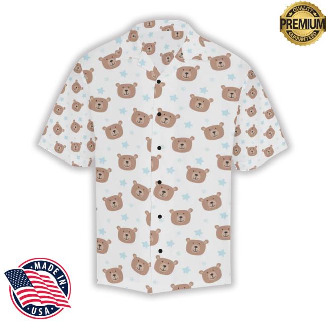 Jorjune Merch Bear Pattern Print Design Be02 Men's Hawaiian Hoodie