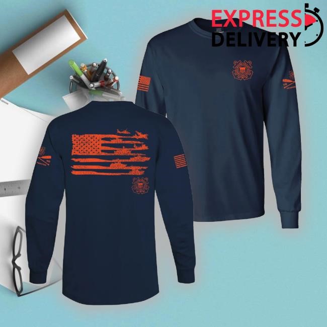 Coast Guard Mens Fleet Flag 4-Hit T Shirt