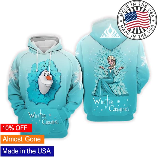 Olaf Elsa Frozen Winter Is Coming Over Print 3D Hoodie