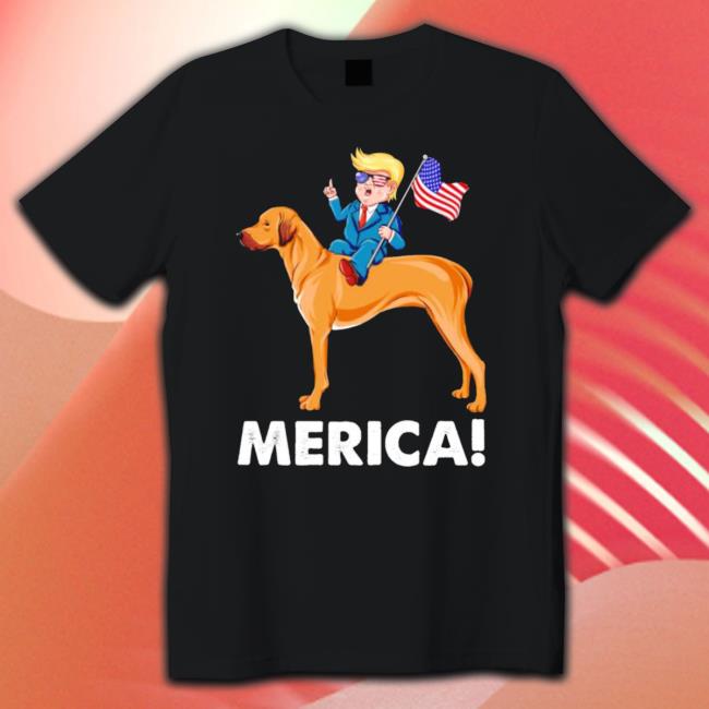 Trump Merica Riding A Rhodesian Ridgeback Dog Sweatshirts