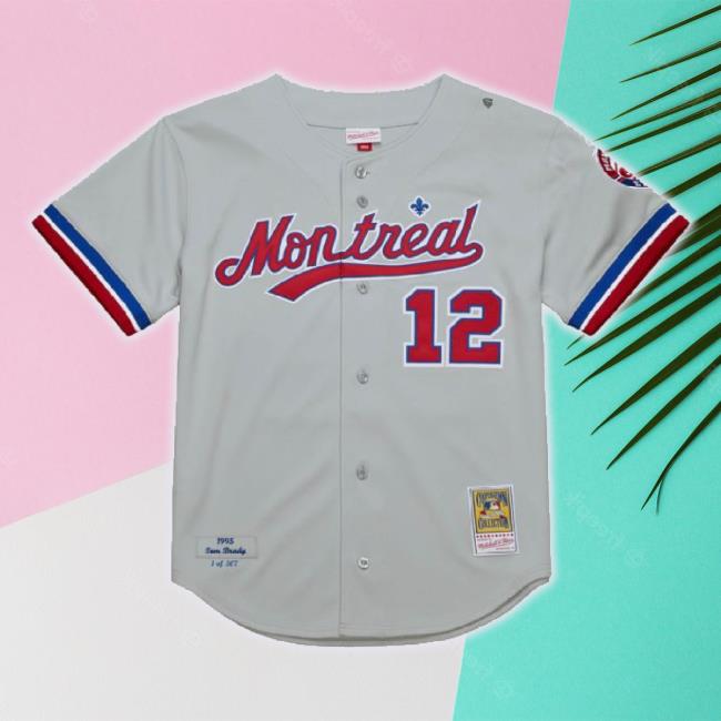 Original Authentic Tom Brady Montreal Expos Road 1995 Jersey Sweaters