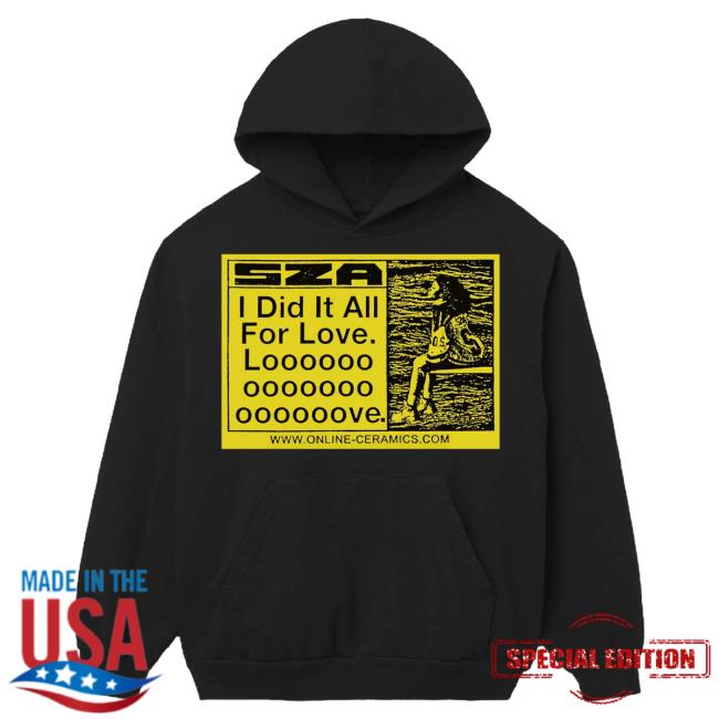 Official Sza Merch Store Sza All For Love Tour Popover Sweatshirt (Black) Txdxe Apparel Clothing Shop