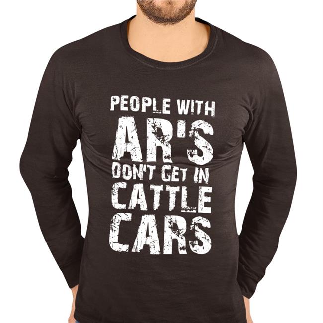 The Pew Pew Jew Merch People With Ar's Don't Get In Cattle Cars Shirt