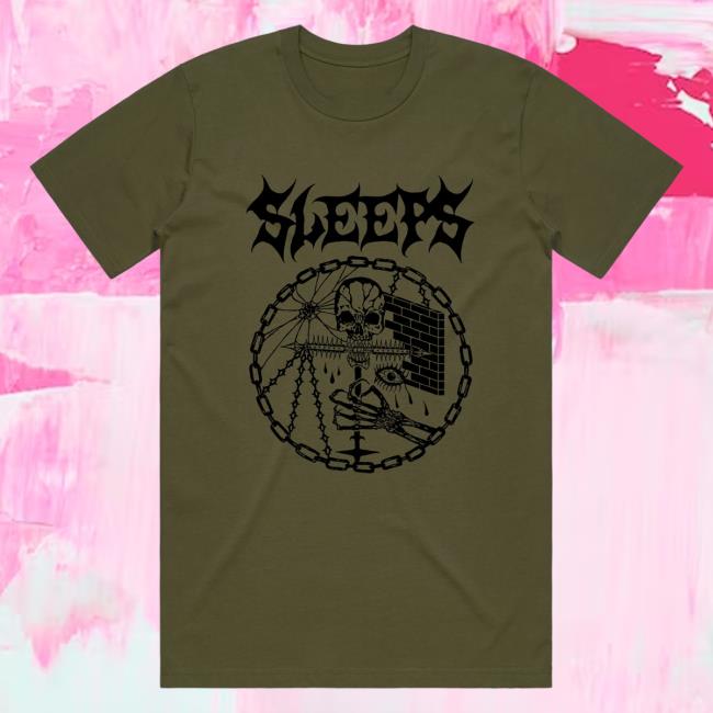 Official While She Sleeps Merch Bar Dead Behind The Eyes Pullover Hoodie Khaiki Merch Bar
