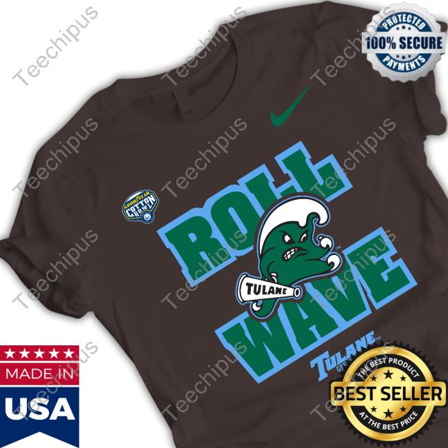 Tulane Football Roll Wave Tulane Green Wave T Shirt Goodyear Cotton Bowl Classic Roll Wave Tulane Green Wave Tee