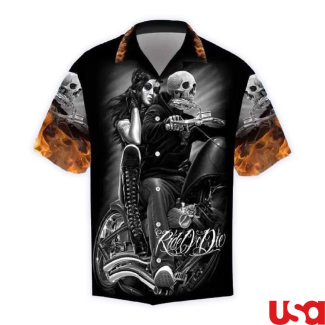 Official Hawaiian Motorcycle Shirts – Riding Gear Together Human Skull Hawaiian Unisex Sweatshirt