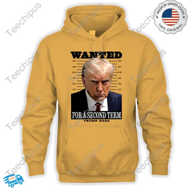 Wanted For A Second Term Trump 2024 Long Sleeve Tee