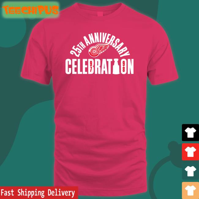 25Th Anniversary Celebration Tee Shirt Detroit Red Wings