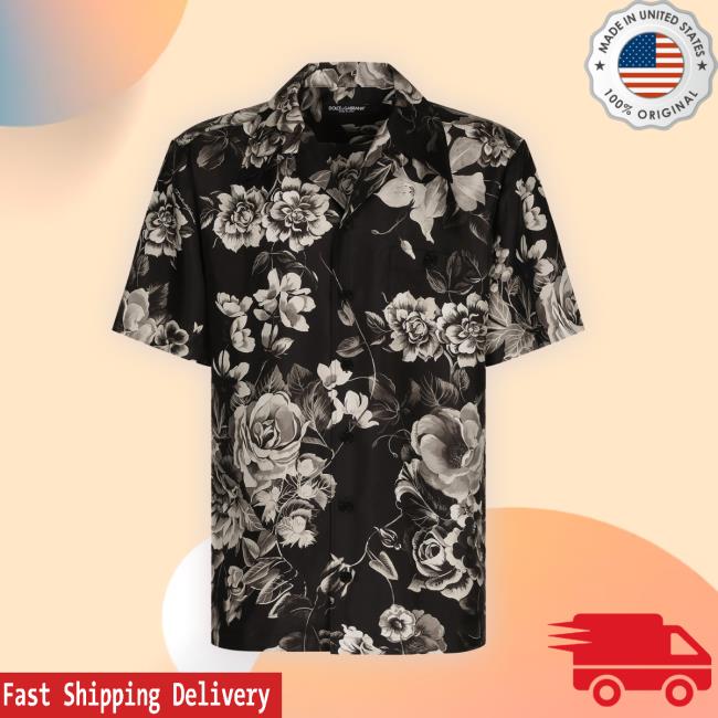 Official Dolcegabbana Silk Hawaiian Shirt With Floral Print Crewneck Sweatshirt