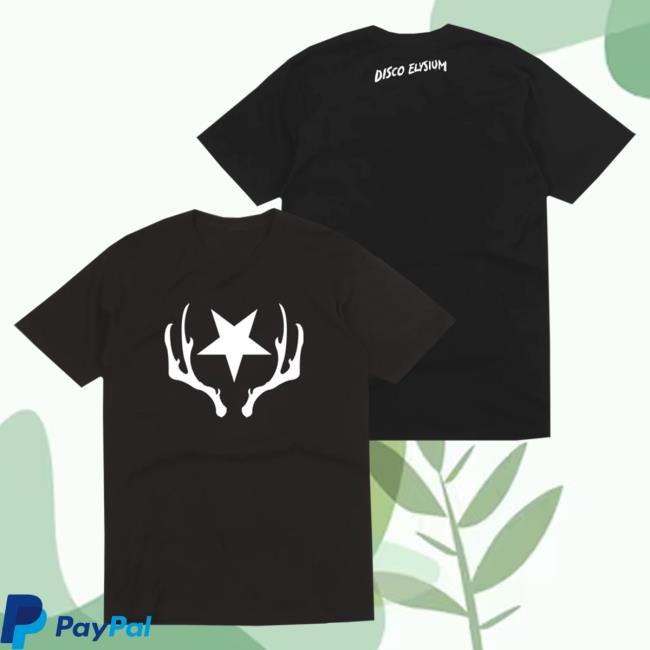 Official Disco Elysium Merch Store Disco Elysium Star & Antlers Black Attractive Shirt Discoelysium Shop