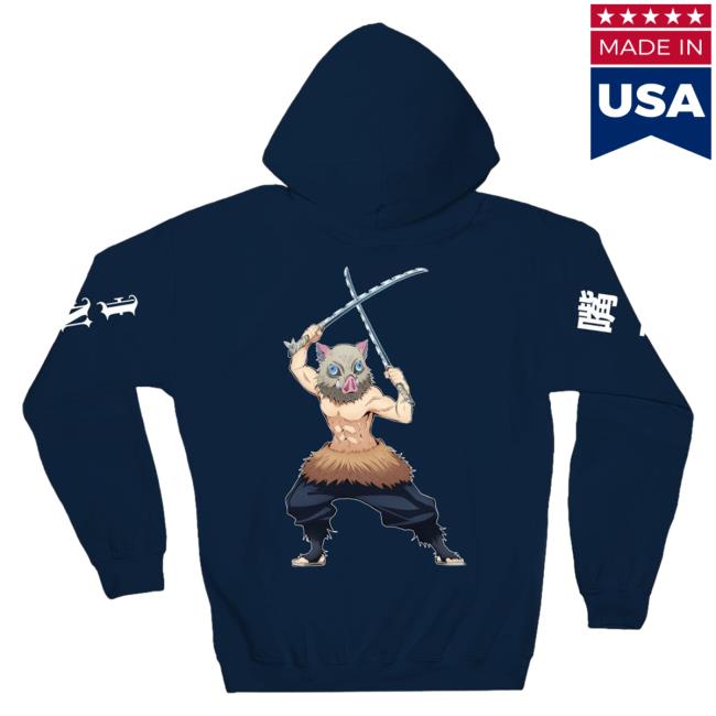 Official Crunchyroll Demon Slayer Merch Store CR Loves Demon Slayer - Inosuke Kanji Hoodie Crunchy Roll Shop DemonSlayer